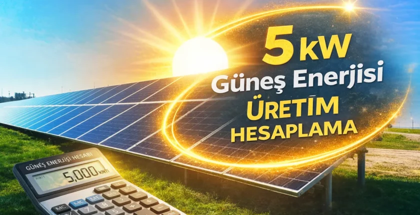 5 kW Güneş Enerjisi Sistemleri 2025 Üretim Hesaplama Tablosu